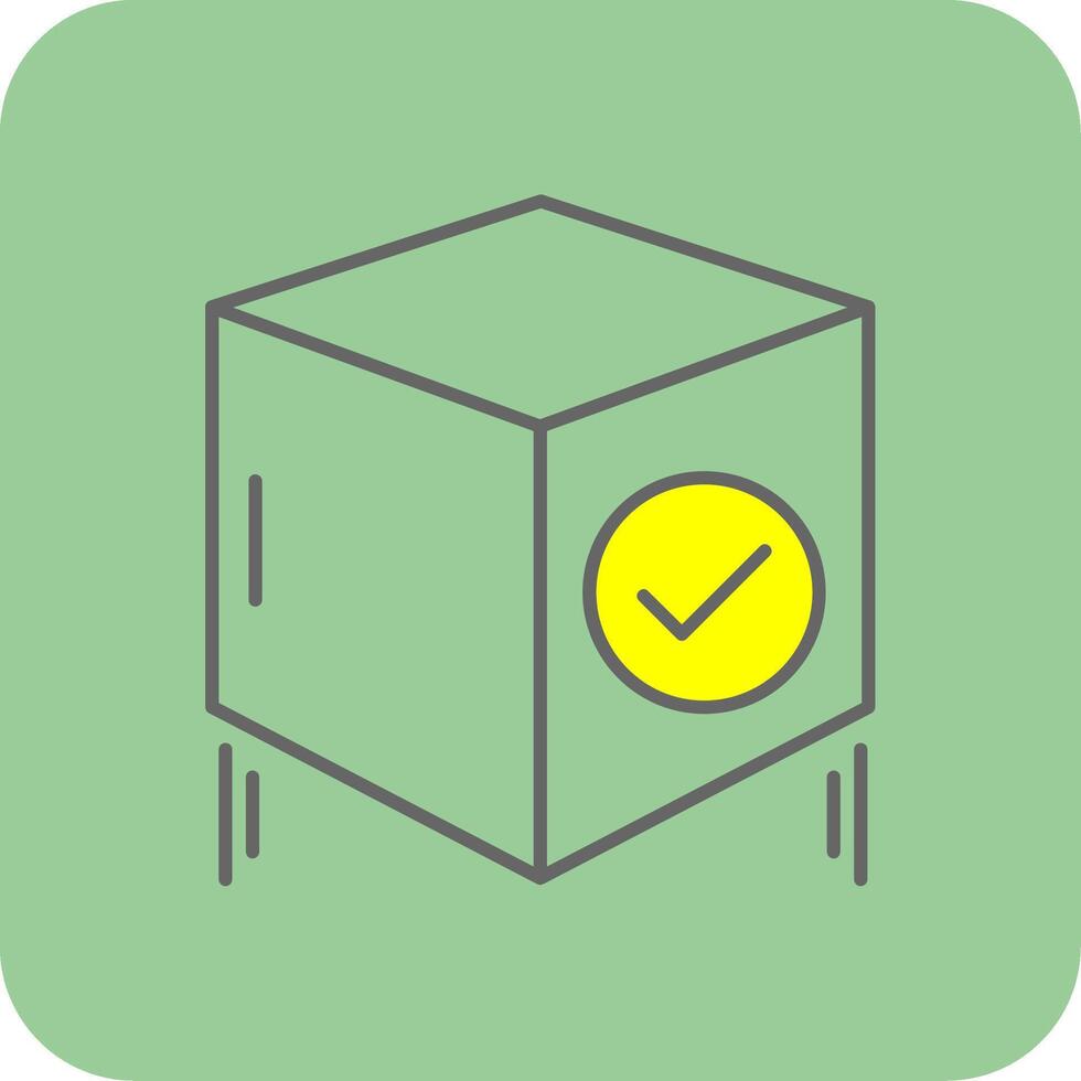 caja lleno amarillo icono vector