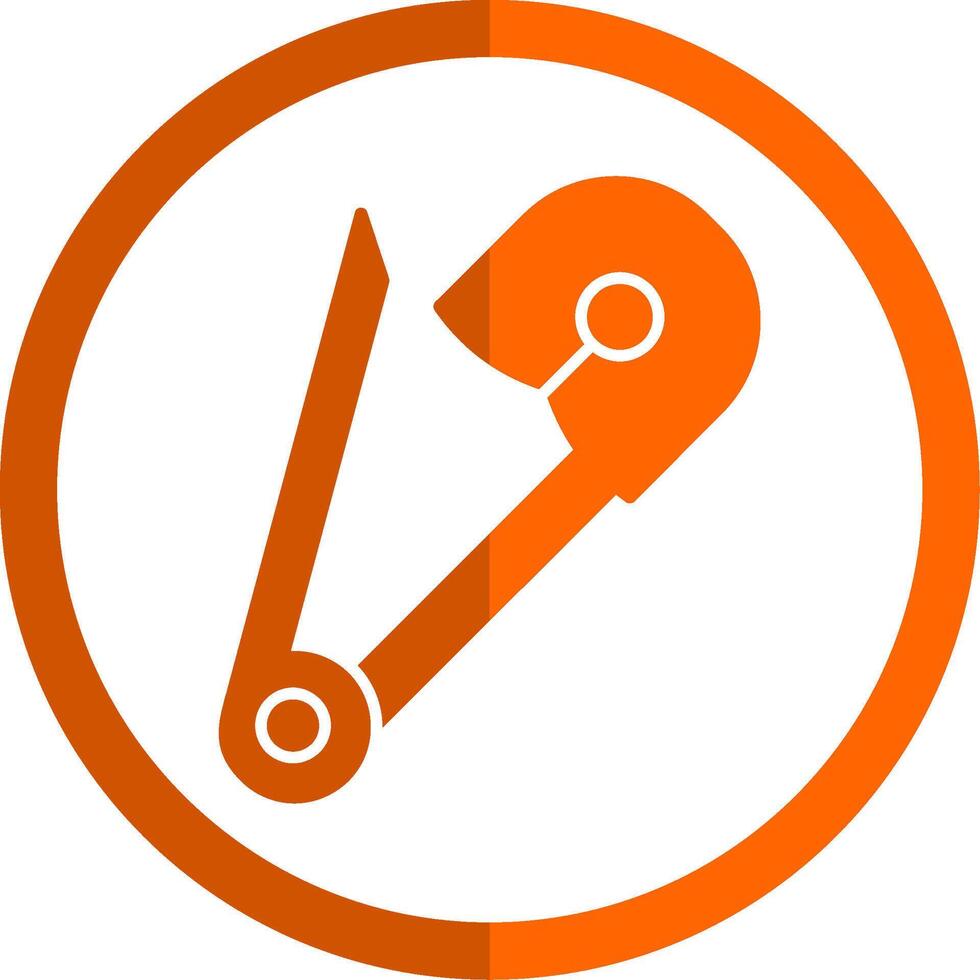 Safety Pin Glyph Orange Circle Icon vector