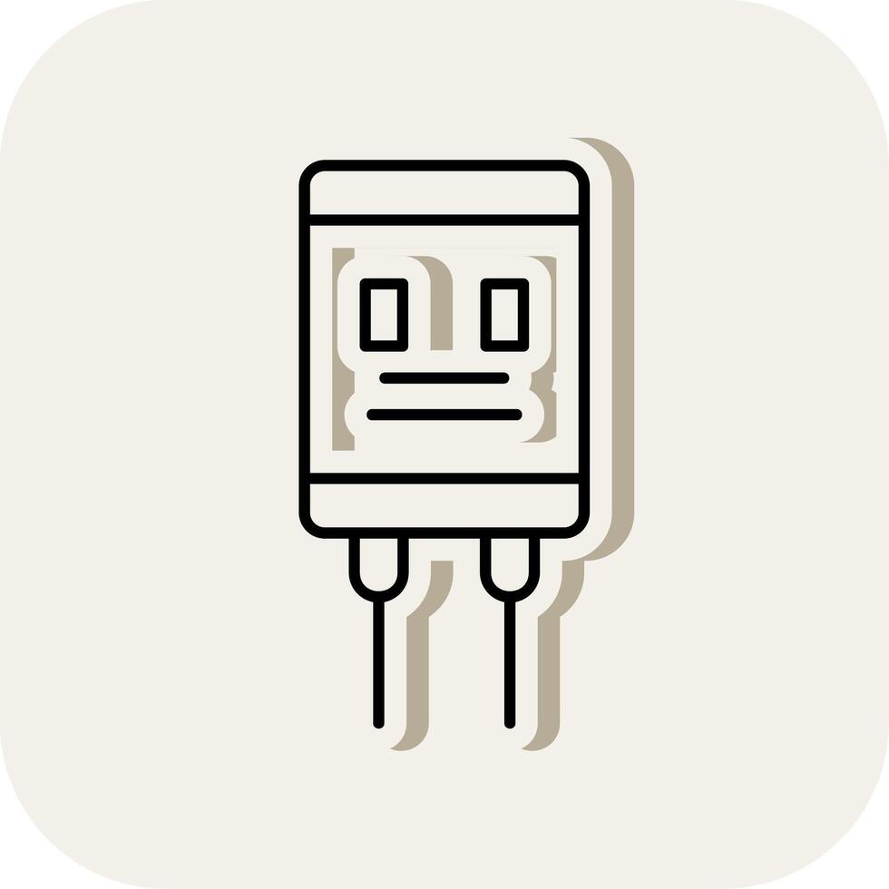 Capacitor Line Filled White Shadow Icon vector