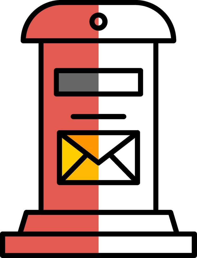 Letter Box Filled Half Cut Icon vector