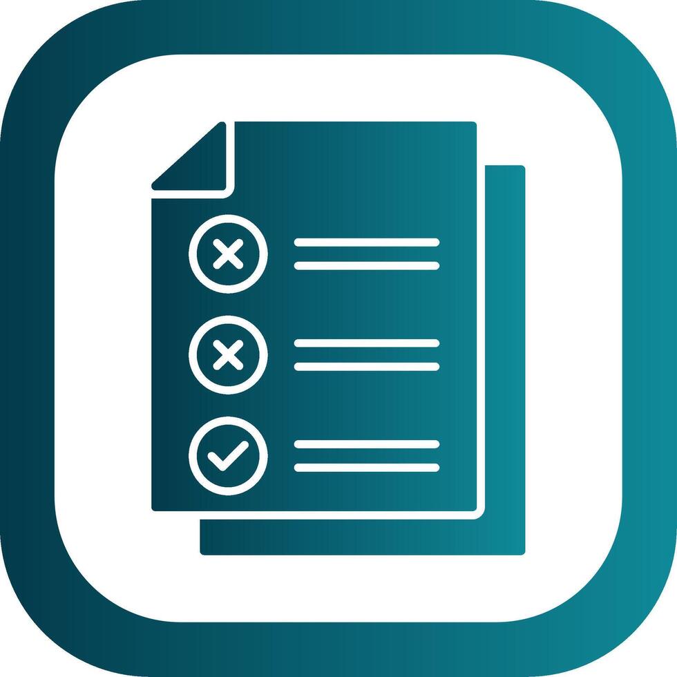 Check List Glyph Gradient Round Corner Icon vector