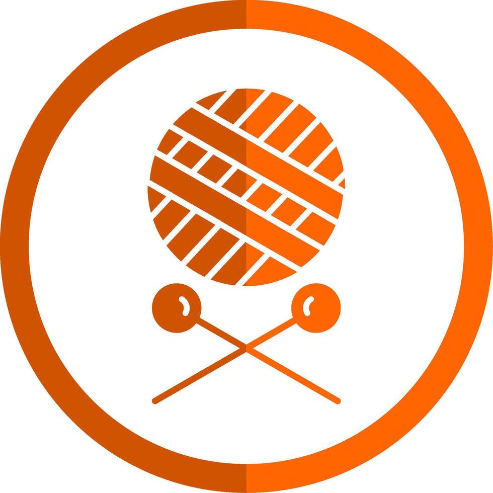 Crochet Glyph Orange Circle Icon vector