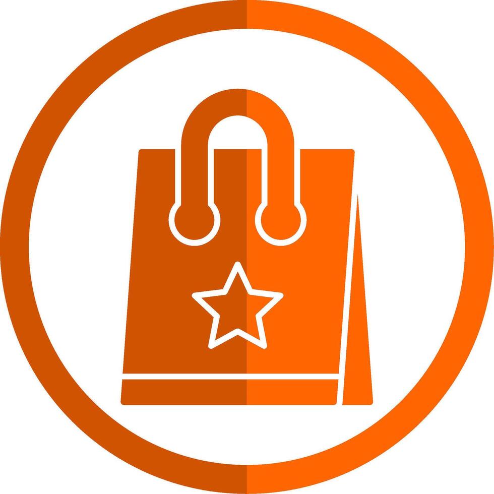 Shopping Bag Glyph Orange Circle Icon vector