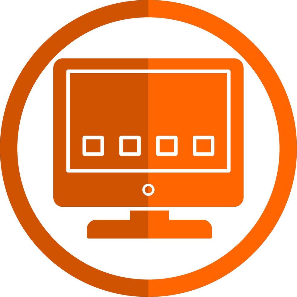 Computer Glyph Orange Circle Icon vector