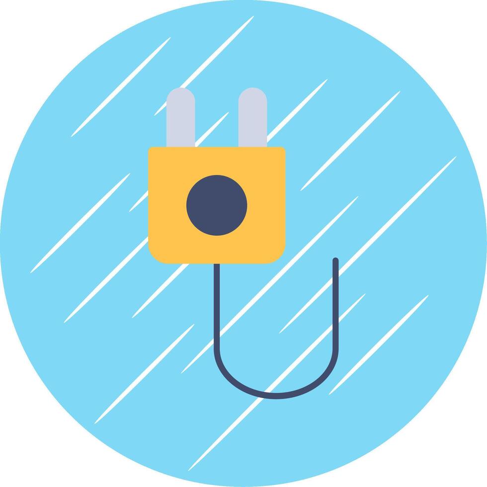 Wall Plug Flat Blue Circle Icon vector