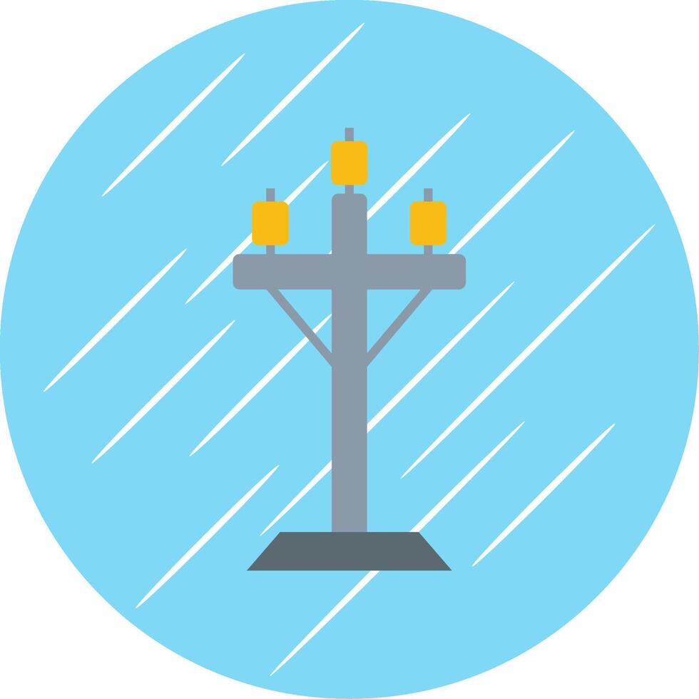 High Voltage Flat Blue Circle Icon vector