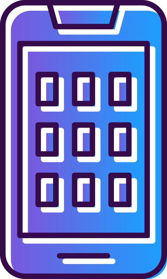 Mobile Gradient Filled Icon vector