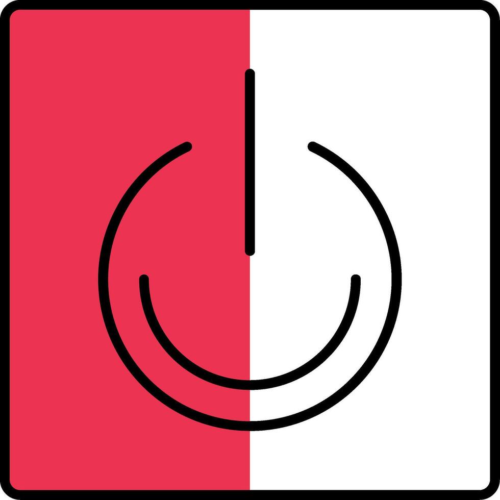 Turn On Filled Half Cut Icon vector