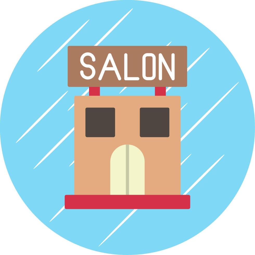 Salon Flat Blue Circle Icon vector