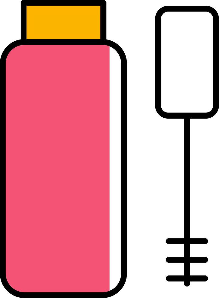 Mascara Filled Half Cut Icon vector