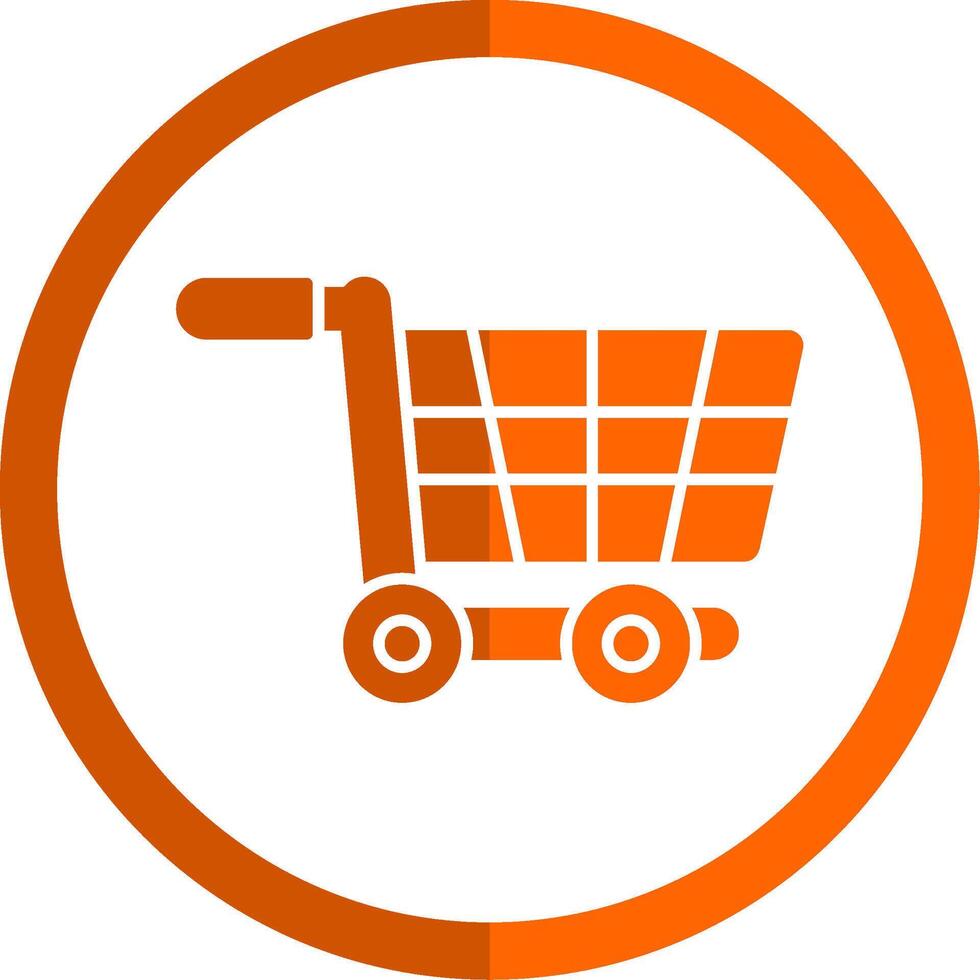 Trolley Glyph Orange Circle Icon vector