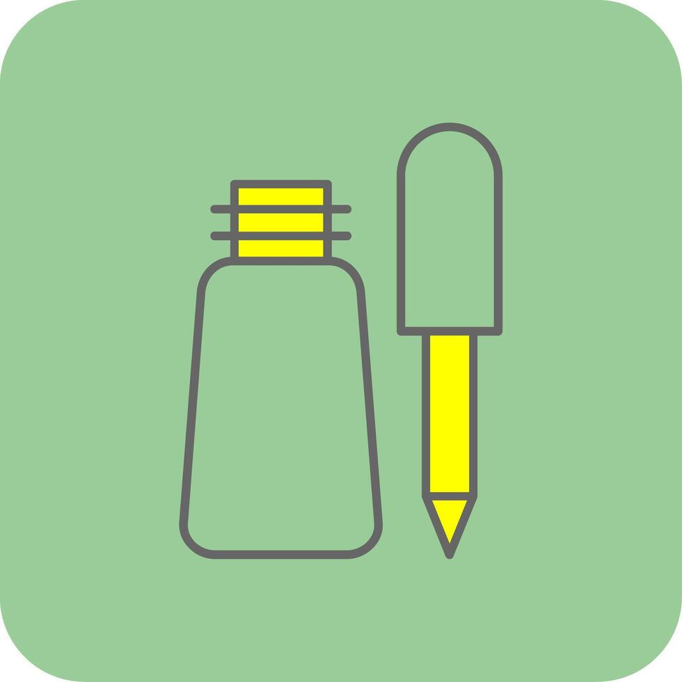 Eyeliner Filled Yellow Icon vector