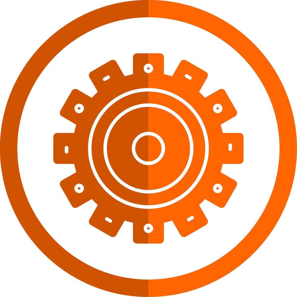 Setting Glyph Orange Circle Icon vector