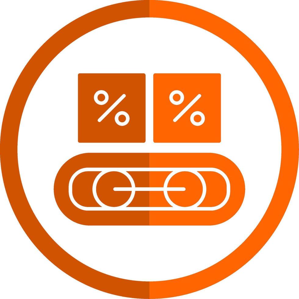 Conveyor Band Glyph Orange Circle Icon vector