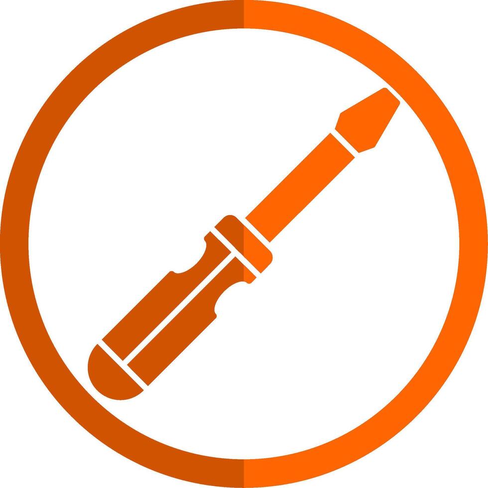 Screwdriver Glyph Orange Circle Icon vector