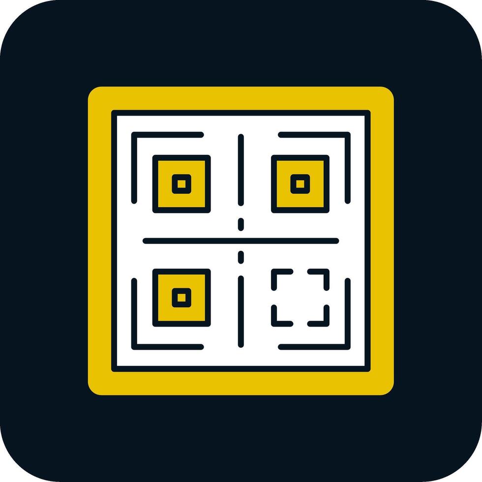 qr glifo dos color icono vector