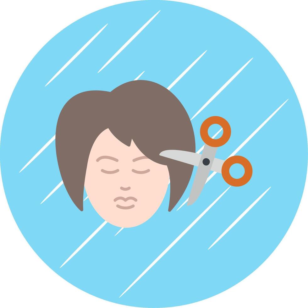 Woman Hair Flat Blue Circle Icon vector