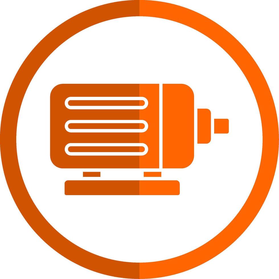 Motor Glyph Orange Circle Icon vector