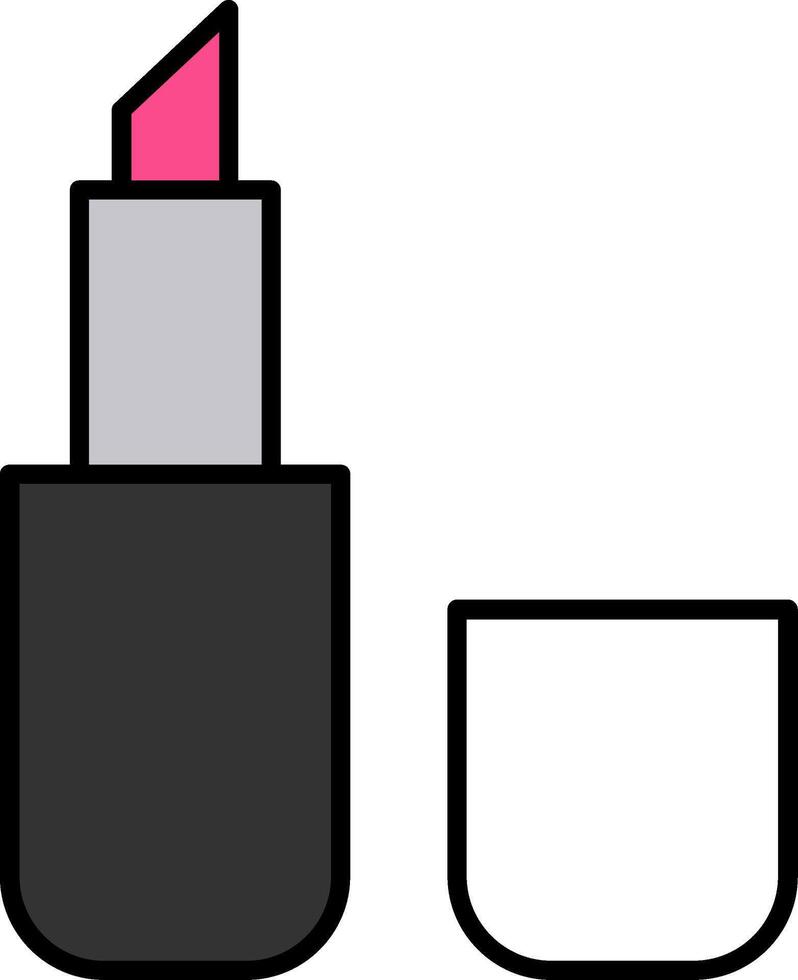 Lipstick Filled Half Cut Icon vector