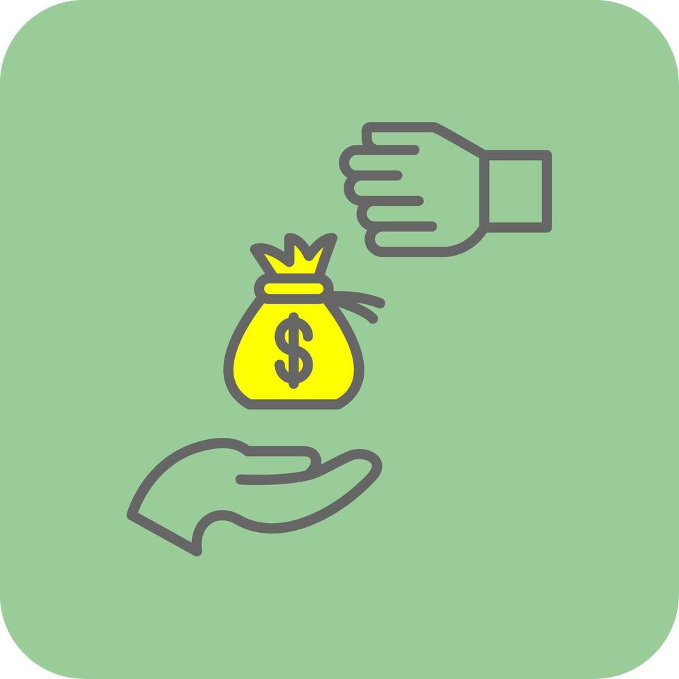 Bribery Filled Yellow Icon vector