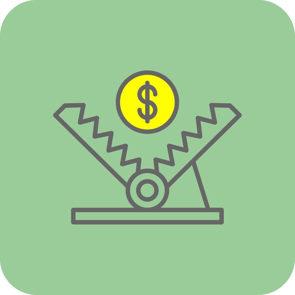 Trap Filled Yellow Icon vector