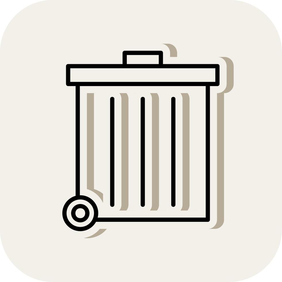 Refuse Line Filled White Shadow Icon vector