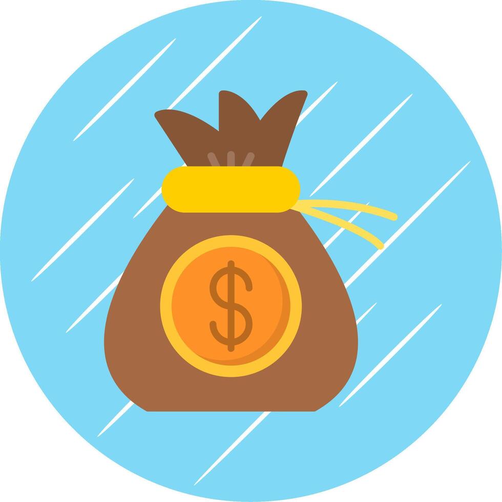 Money Bag Flat Blue Circle Icon vector