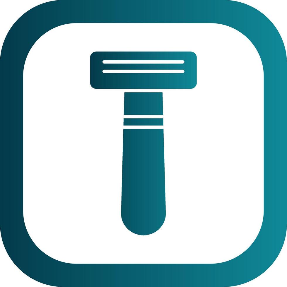 Shaving Razor Glyph Gradient Round Corner Icon vector