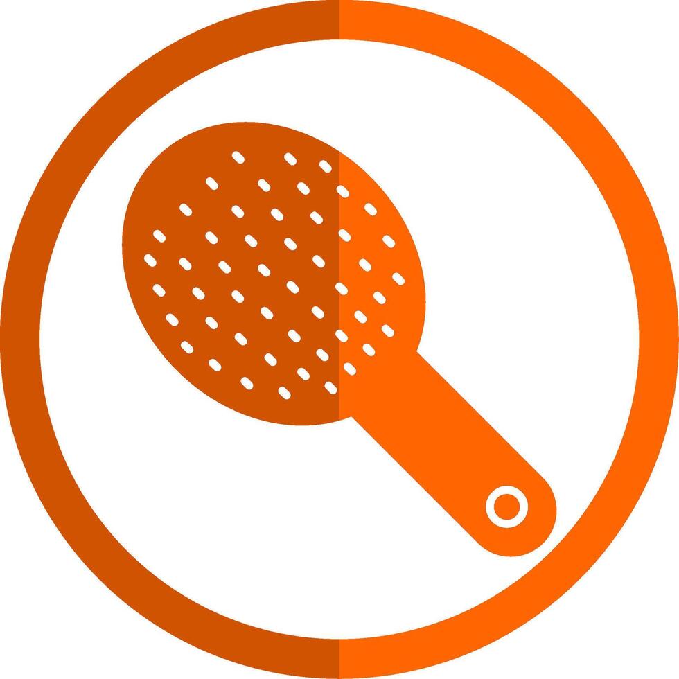 Hair Brush Glyph Orange Circle Icon vector