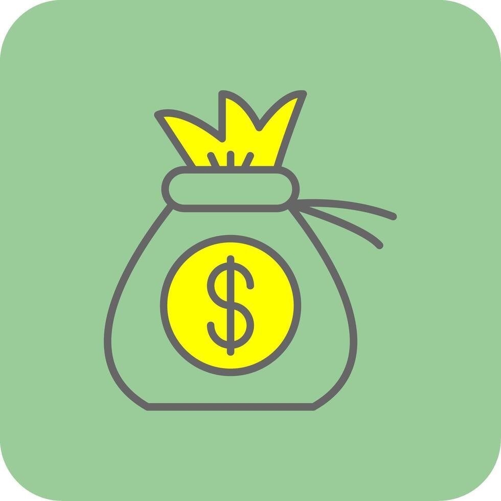 Money Bag Filled Yellow Icon vector