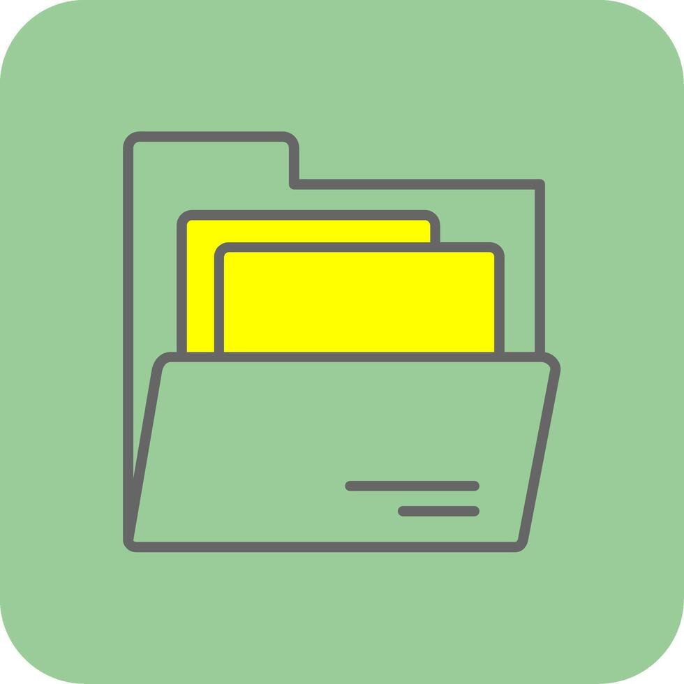 Files Filled Yellow Icon vector