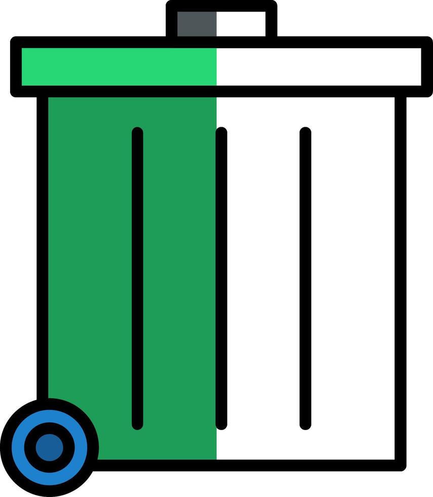 Refuse Filled Half Cut Icon vector