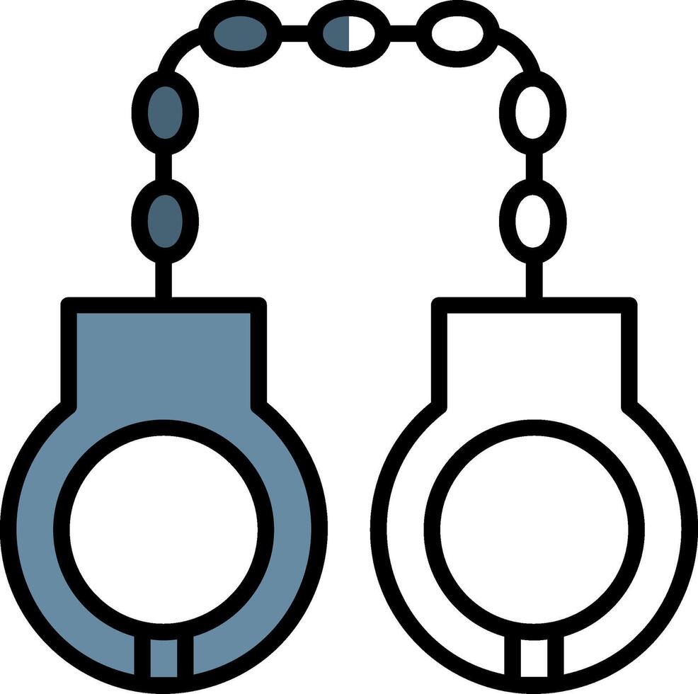 Handcuffs Filled Half Cut Icon vector