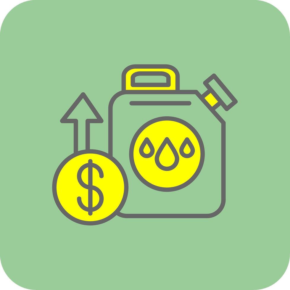 Oil Price Filled Yellow Icon vector