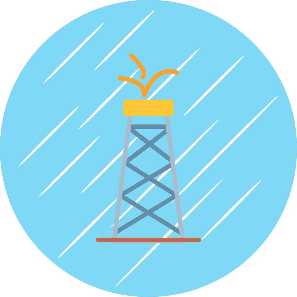 petróleo torre plano azul circulo icono vector