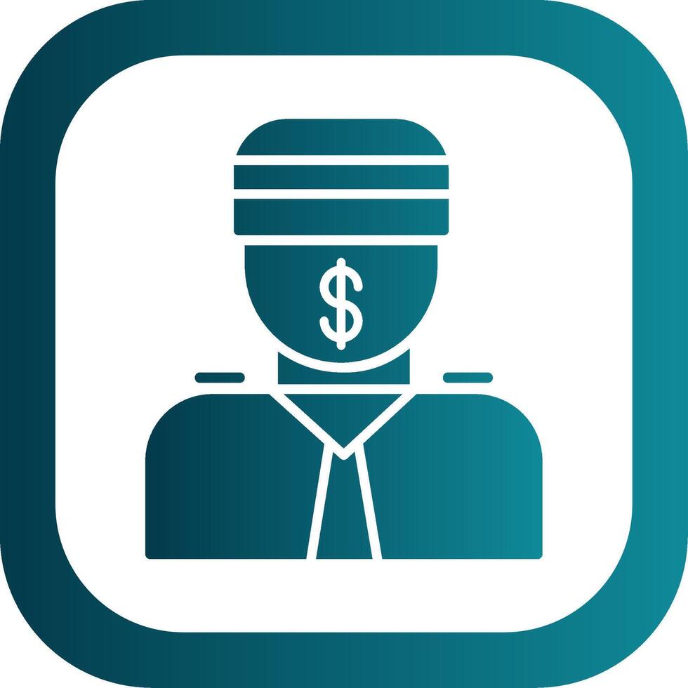 Bribe Glyph Gradient Round Corner Icon vector