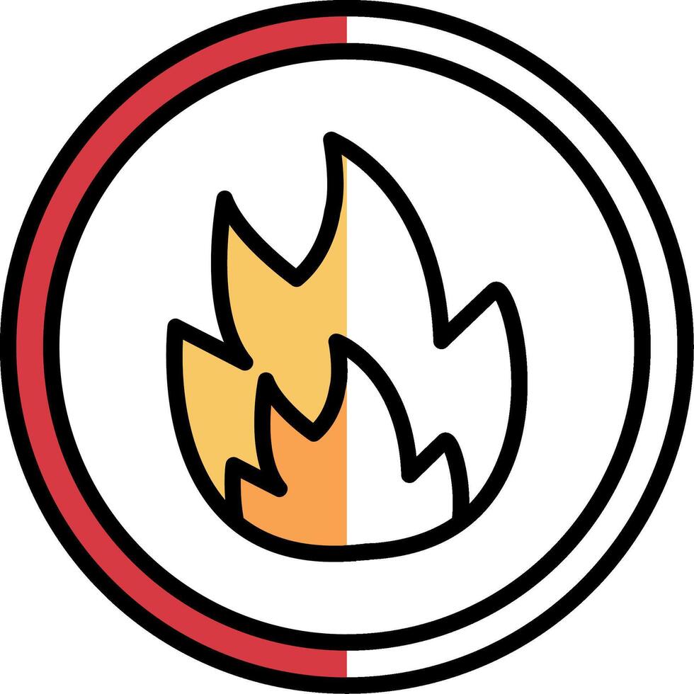 Fire Filled Half Cut Icon vector