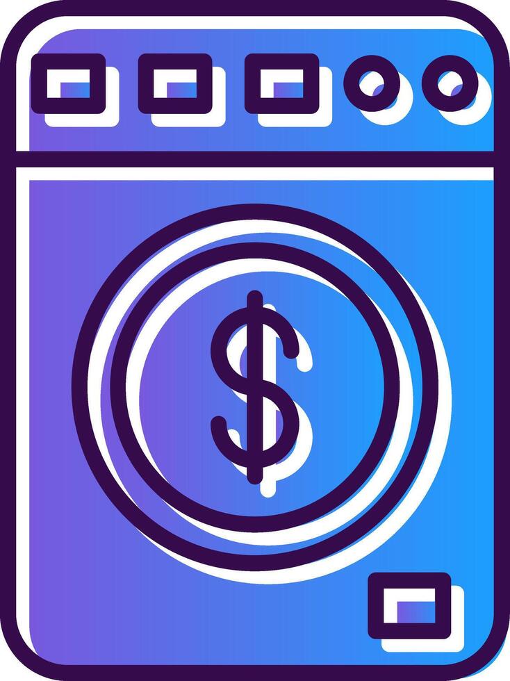 dinero blanqueo degradado lleno icono vector