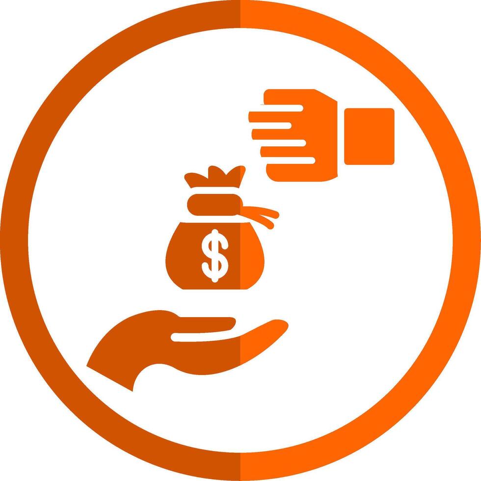Bribery Glyph Orange Circle Icon vector