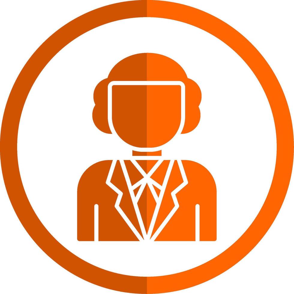 Judge Glyph Orange Circle Icon vector