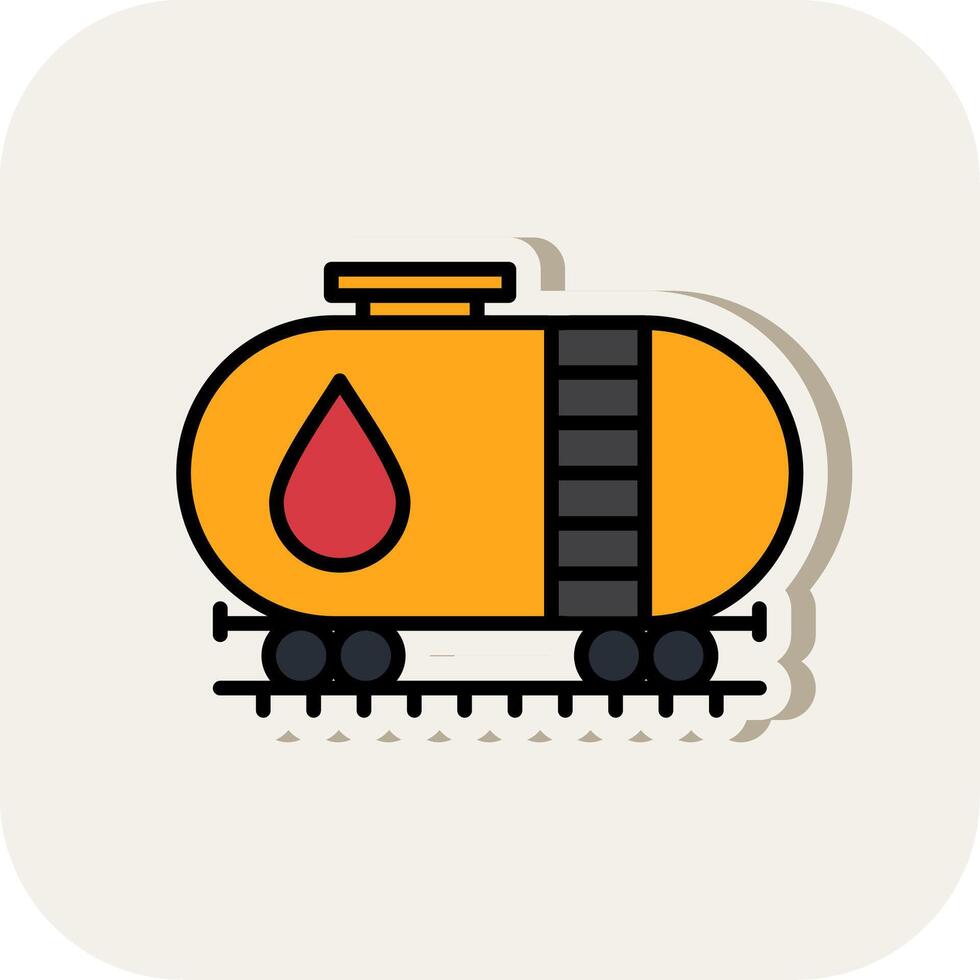 Oil Tank Line Filled White Shadow Icon vector