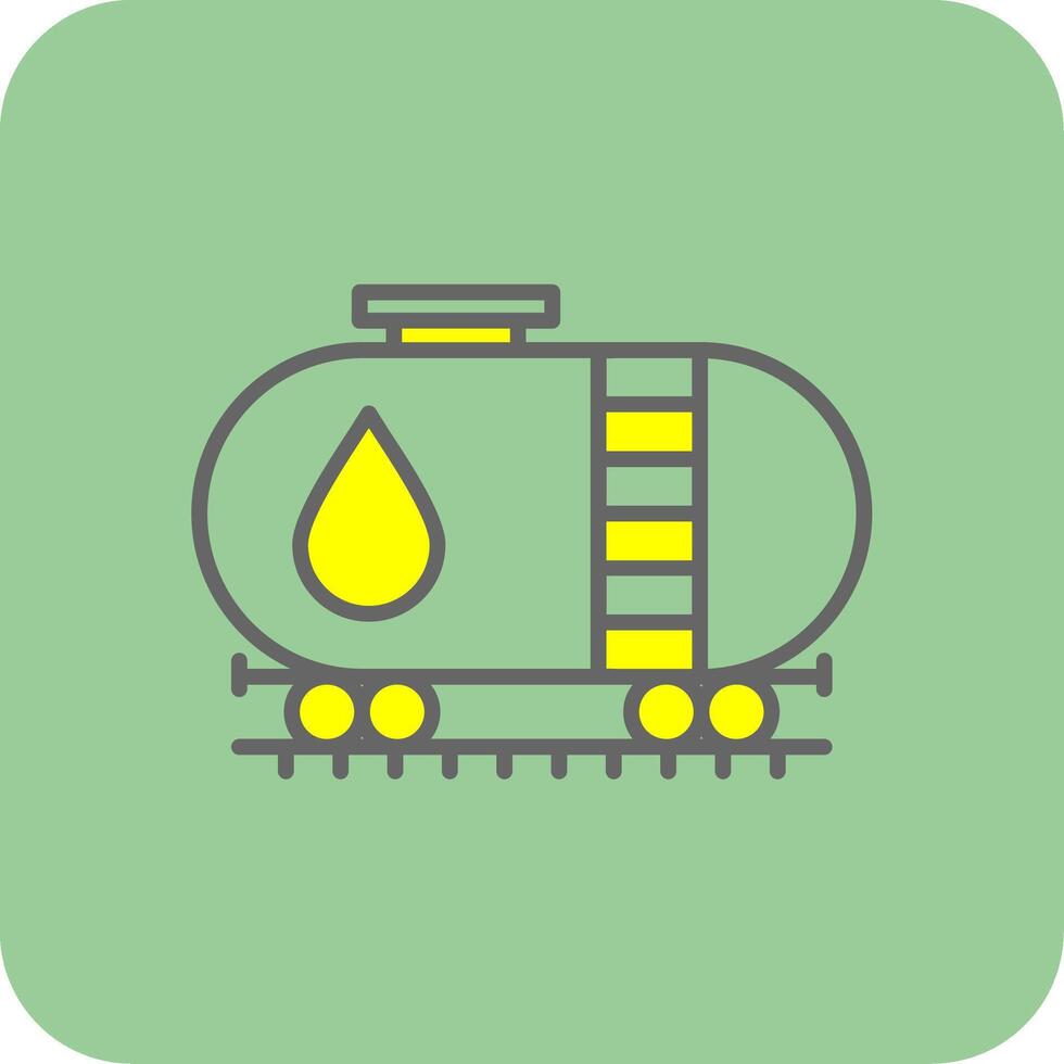 Oil Tank Filled Yellow Icon vector