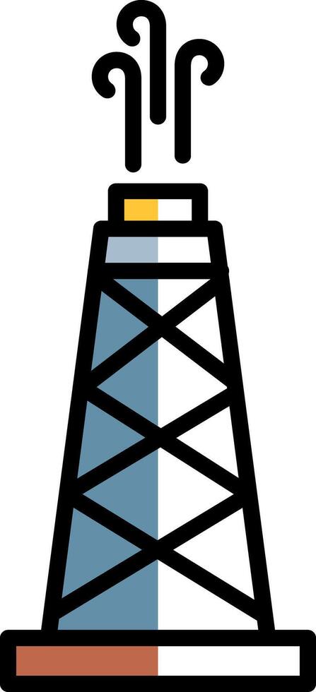Oil Field Filled Half Cut Icon vector