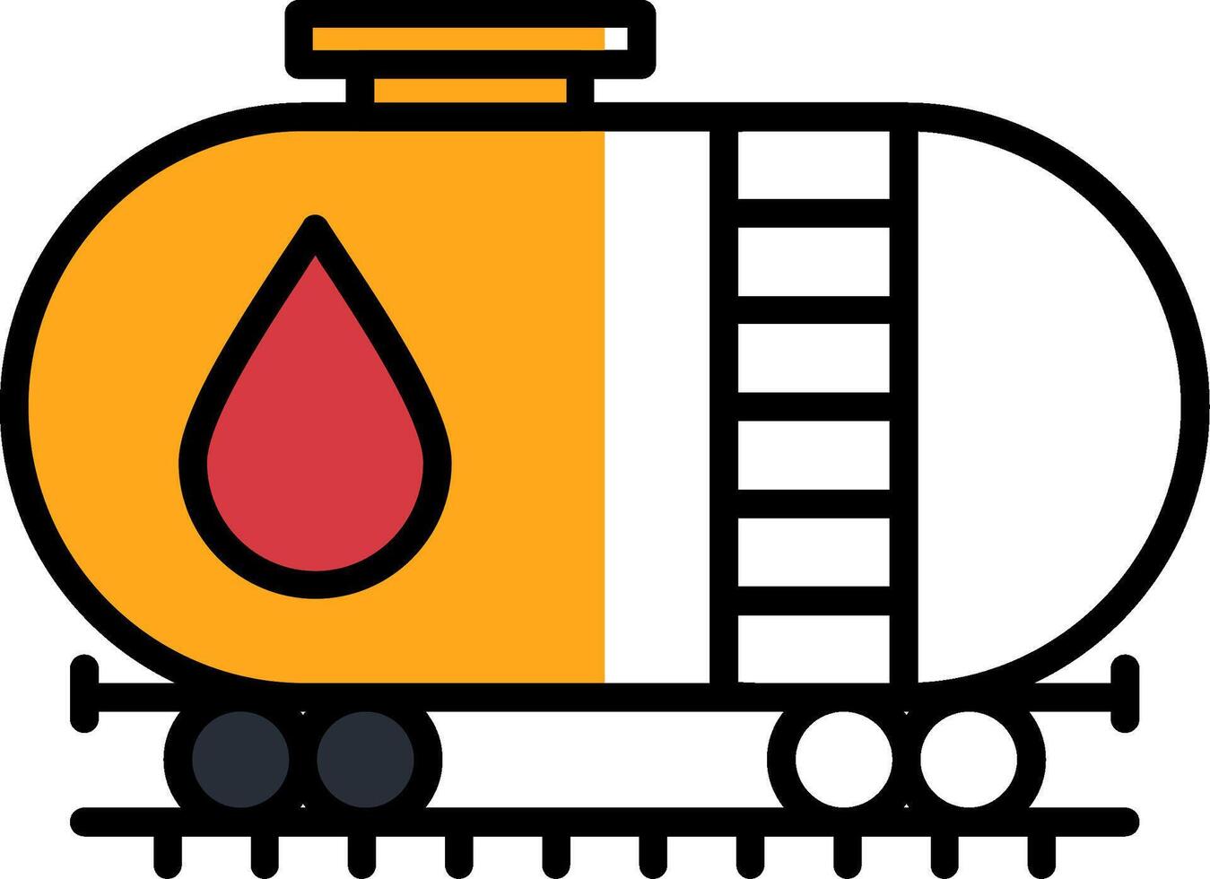 Oil Tank Filled Half Cut Icon vector