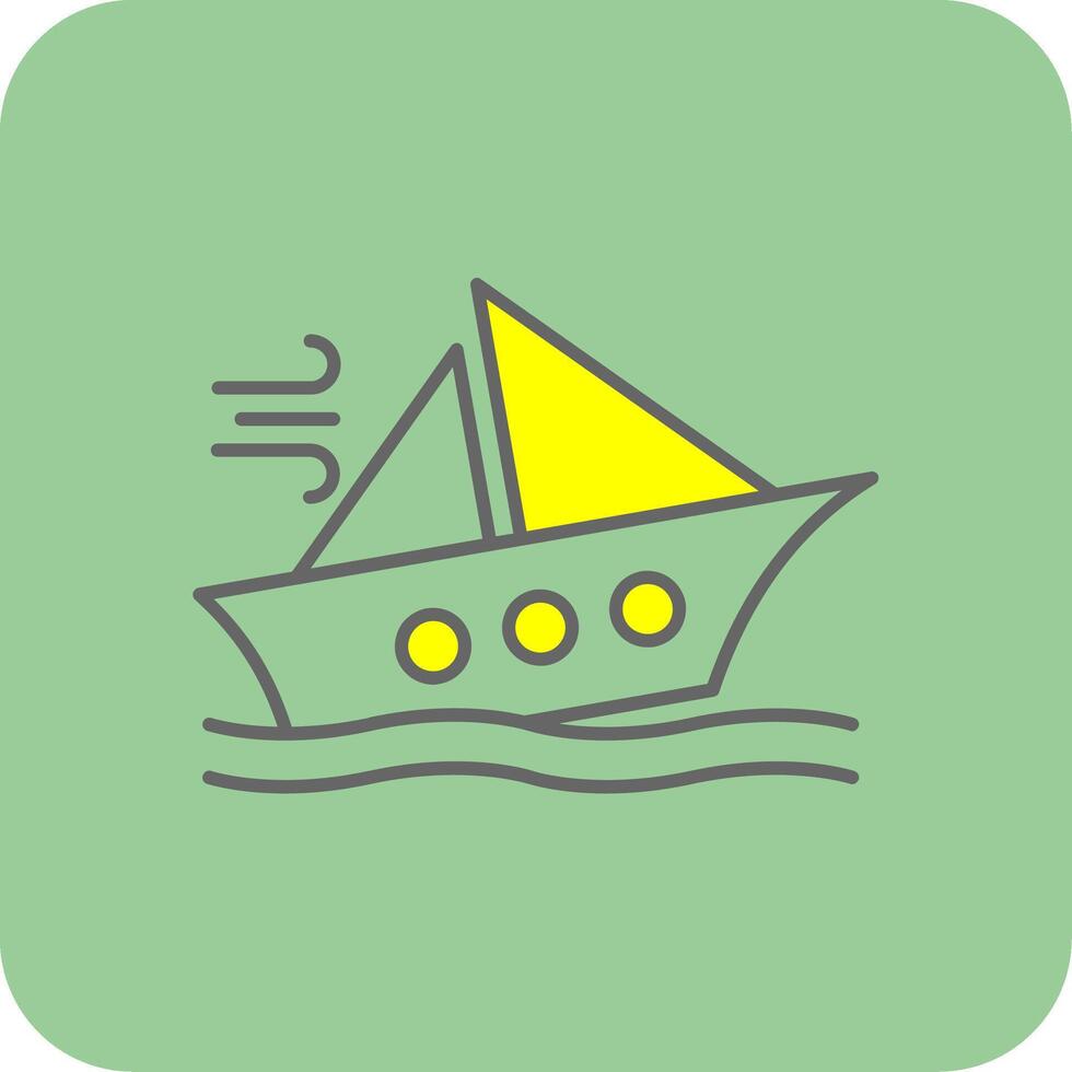 Shipwreck Filled Yellow Icon vector