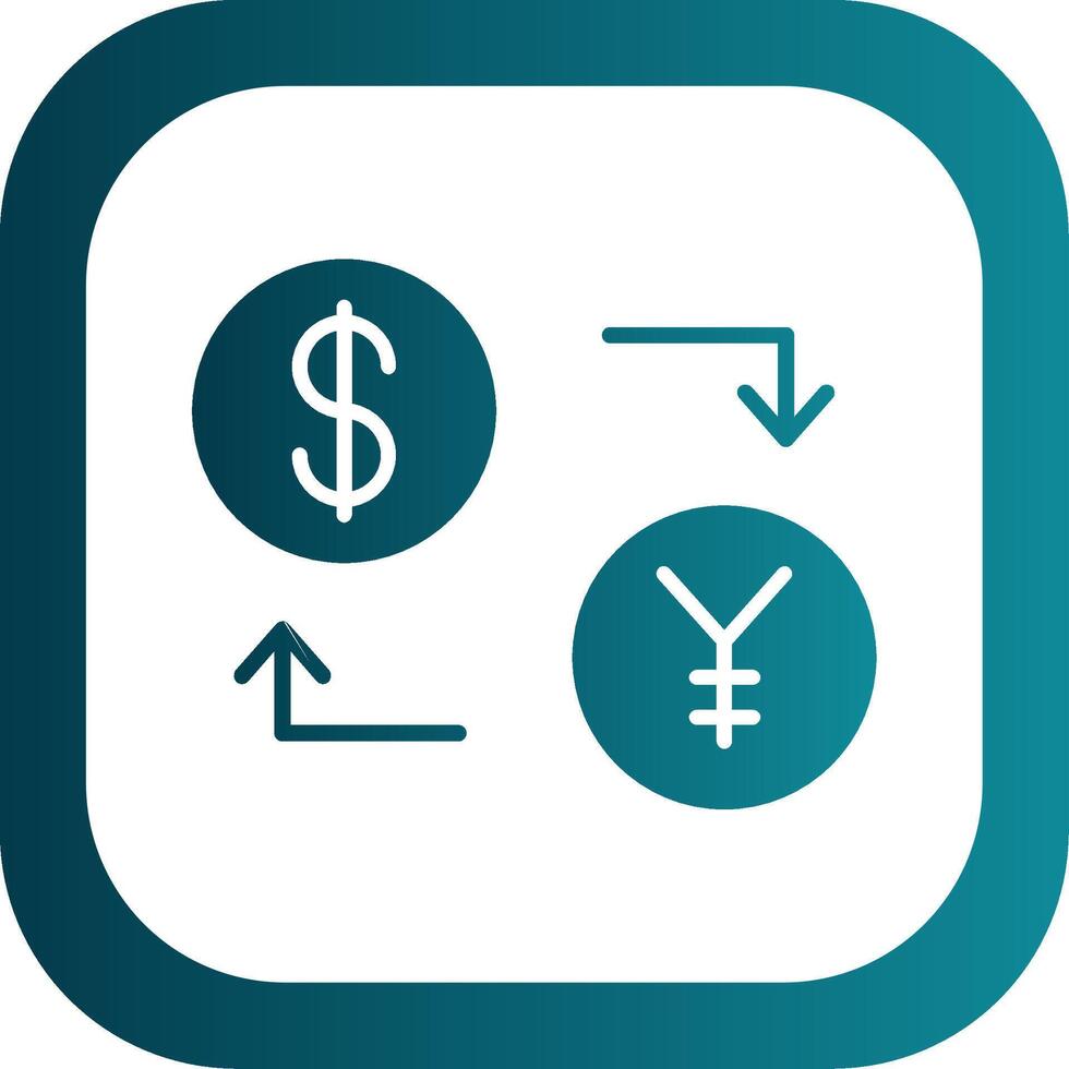 Exchange Glyph Gradient Round Corner Icon vector