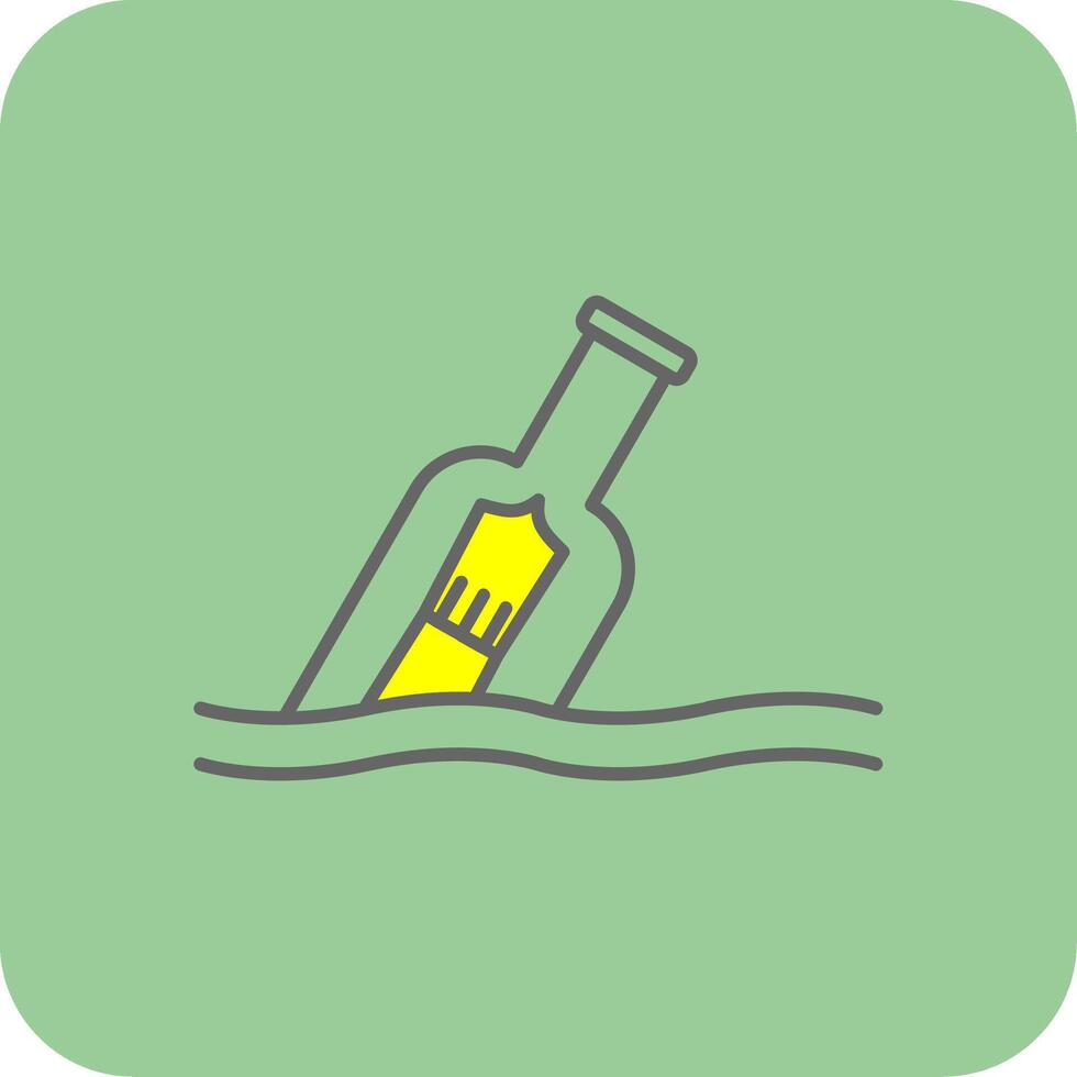 Message In A Bottle Filled Yellow Icon vector