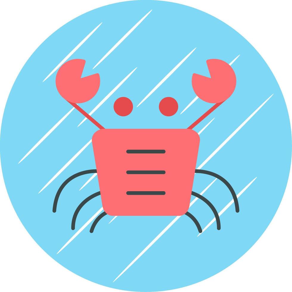 Crab Flat Blue Circle Icon vector