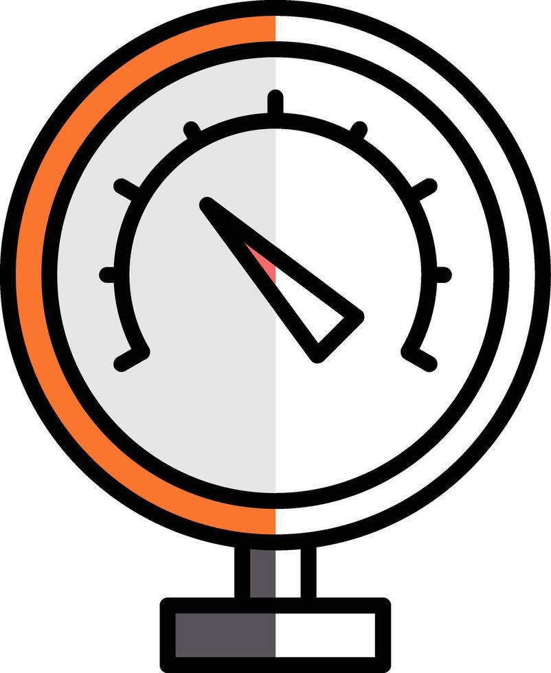 Pressure Meter Filled Half Cut Icon vector