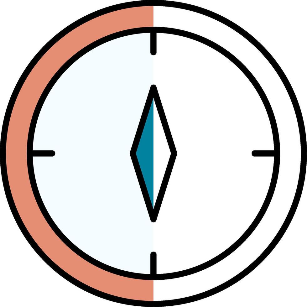 Compass Filled Half Cut Icon vector